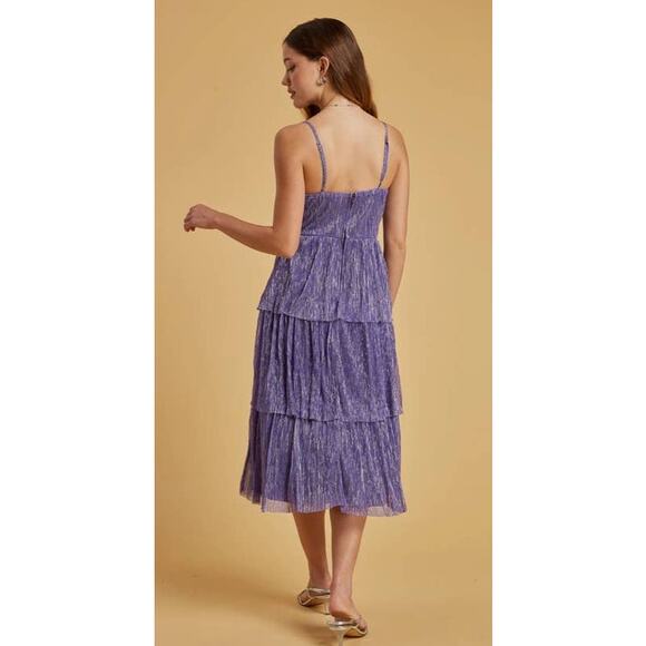 Trixxi Lavender Dreams Purple Tiered Midi Dress - XS - Picture 10 of 11